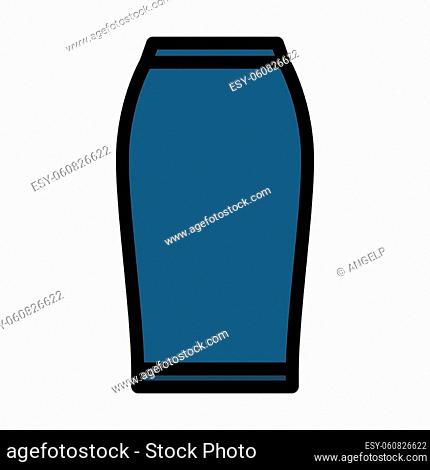 Business Pencil Skirt Icon. Editable Bold Outline With Color Fill Design. Vector Illustration