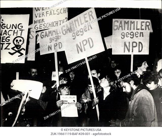 Nov. 19, 1966 - Munich Clashes Over Right-Wing Rally Students Demonstrate Against N.P.D. In Munich: Several thousand people, mainly students