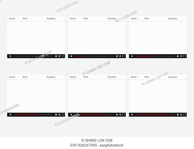 Professional of online video player HD 1920 x 1080 16:9 storyboard template is convenience to present the storyline to client