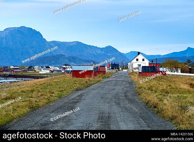 Norway, Lofoten, Vestvagøya, Eggum fishing village, blue hour