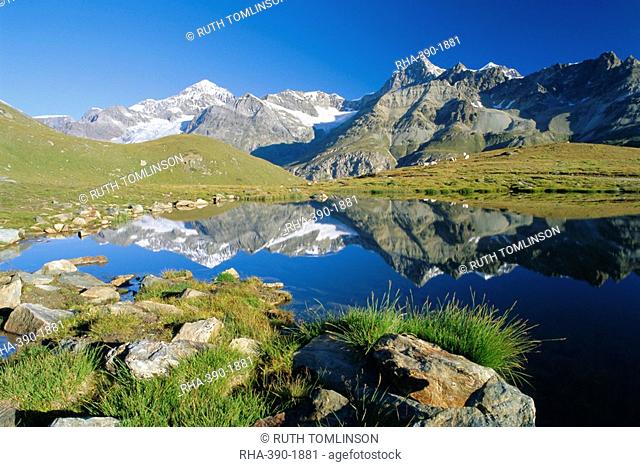 The Dent Blanche and Ober Gabelhorn, Zermatt, Valais, Switzerland, Europe