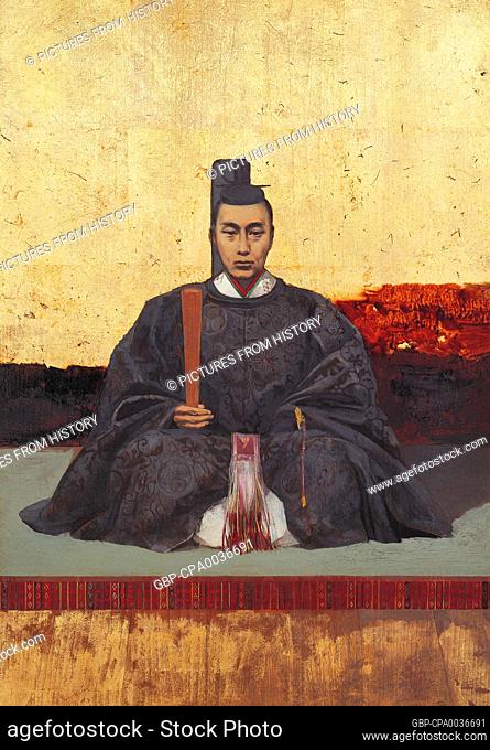Japan: 'Portrait of Tokugawa Yoshinobu'. Oil on canvas painting by Kawamura Kiyoo (1852-1934), c. 1880s-1890s.<br/><br/> Tokugawa Yoshinobu