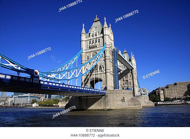 Great Britain, England, UK, United Kingdom, London, travel, tourism, bridge, landmark, Tower Bridge, Thames, river, flow