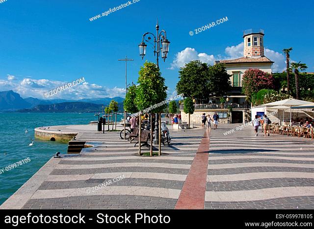 The promenade of Lazise on the shore of the Garda Lake