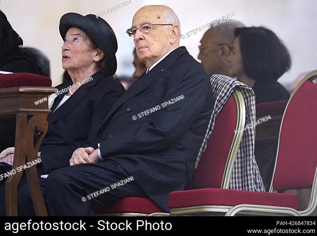 Italian President Giorgio Napolitano and his wife Clio Maria Bittoni in the picture: the canonisation mass of Popes John XXIII and John Paul II on St Peter's at...
