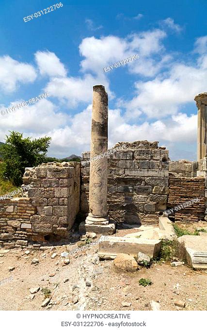 The ancient Greek-Roman city of Ephesus or Efes located near Selcuk town of Izmir Turkey