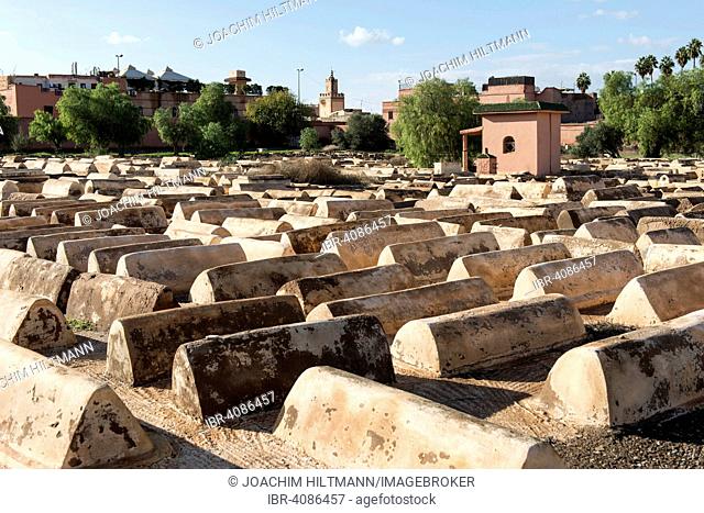 Jewish cemetery in the Mellah, the Jewish Quarter, Marrakech, Morocco