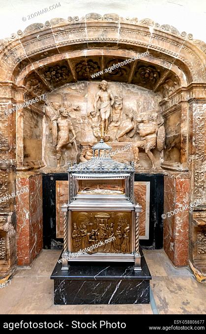 Valencia, Spain: 3 March, 2021: view of the Resurrection Chapel in the Valencia Cathedral