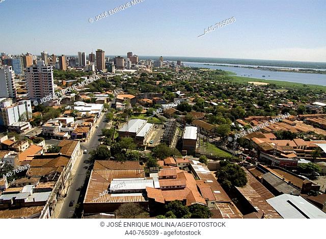 Paraguay. Asunción city, the Asuncion Bay and the Paraguay river