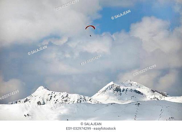 Paragliding over the Tirol, Austrian Alps