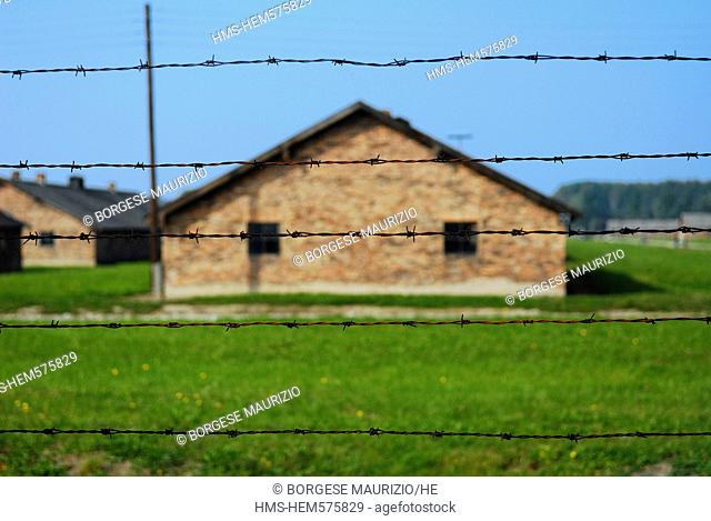 Poland, Silesian region, near Krakow, village of Oswiecim, the camp of extermination of Auschwitz II-Birkenau, listed as World Heritage by UNESCO