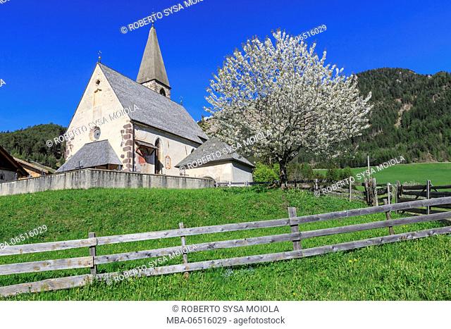 The Church of Ranui St. Magdalena Val di Funes Dolomites in South Tyrol Italy Europe