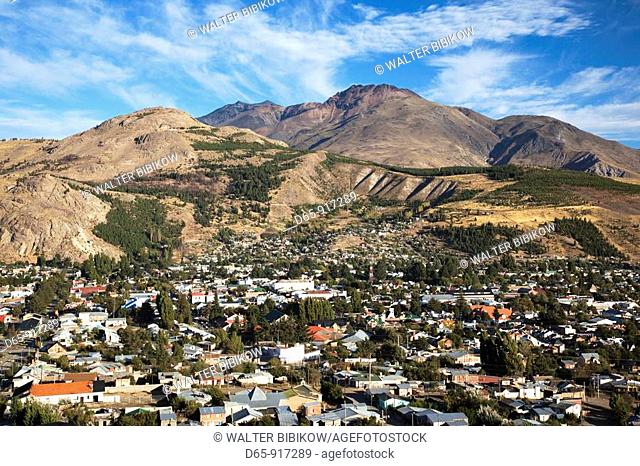 Esquel, town view from the western hills, Chubut Province, Patagonia, Argentina
