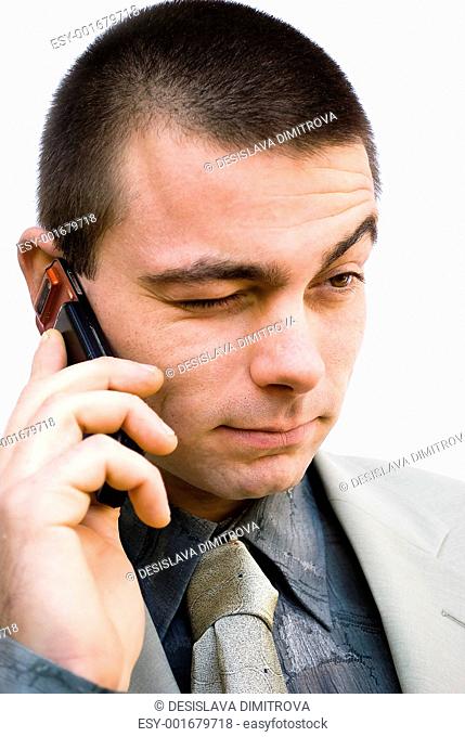man talking on phone