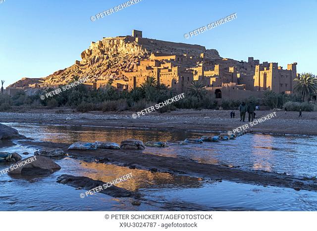 River Asif Mellah and Kasbah Ait-Ben-Haddou Kingdom of Morocco, Africa