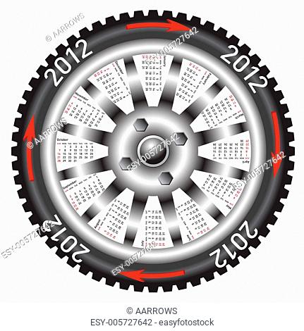 Calendar 2012 year wheel car