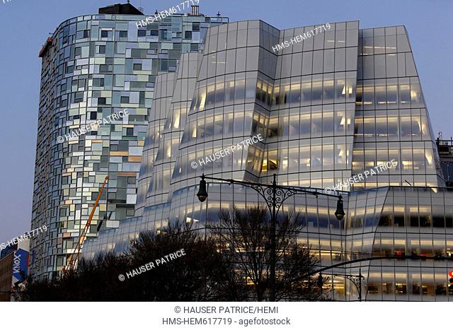United States, New York City, Manhattan, Chelsea, IAC building InterActiveCorp Offices by architect Frank Gehry situated in West 15th Street and 9th Avenue and...