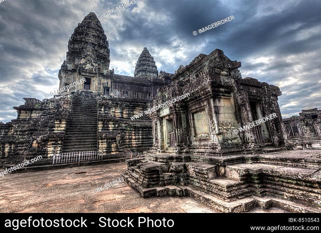 High dynamic range (hdr) image of Angkor Wat, famous Cambodian landmark Siem Reap, Cambodia, Asia