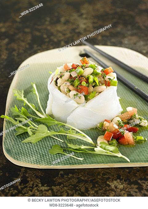 carpaccio de bacalao con verduras / Cod carpaccio with vegetables