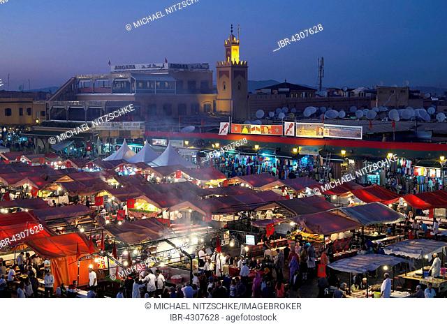 Jemaa el-Fna, square for street entertainers, Marrakech, Marrakech-Tensift-Al Haouz, Morocco