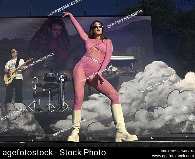 Singer Tove Lo of Sweden performs during the sixth Metronome Prague music festival in Prague, Czech Republic, June 24, 2023