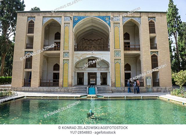 Courtyard of oldest extant Persian garden in Iran called Fin Garden (Bagh-e Fin), located in Kashan city