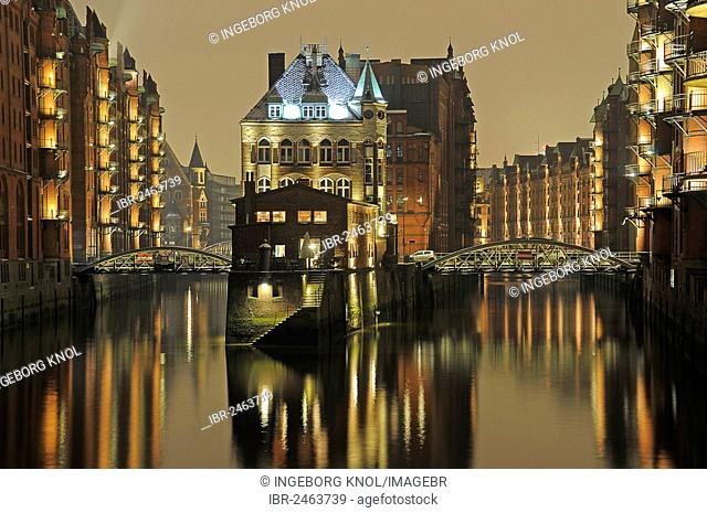 Wasserschloss, historic building in Speicherstadt, historic warehouse district, Hamburg, Germany, Europe