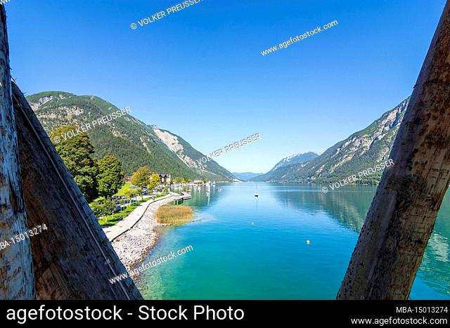 Eben am Achensee, Achensee (Achen Lake), hamlet Pertisau, view from observation tower in Achensee, Tyrol, Austria