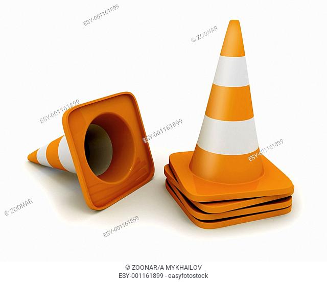 Few road cones