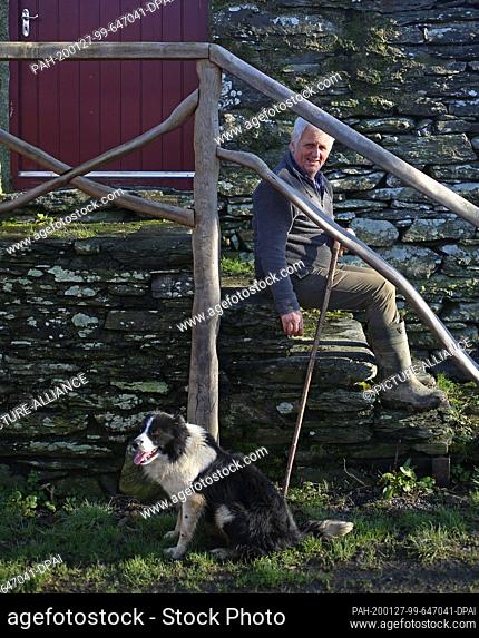 23 January 2020, United Kingdom, Betws-Y-Coed: Glyn Roberts, President of the Welsh National Farmer's Union, on his farm in Wales