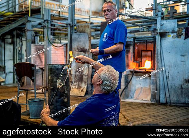 Excursion to the Glass Factory and Brewery Novosad & Son Harrachov, Liberec Region, Czech Republic, on July 8, 2023. With the event Weekend of the Harrach...