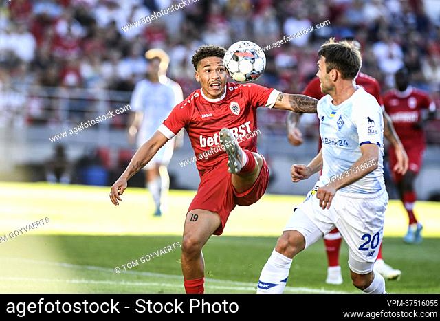 Antwerp's Benson Manuel controls the ball during a friendly soccer game between Belgian Royal Antwerp FC and Ukrainian FC Dynamo Kyiv