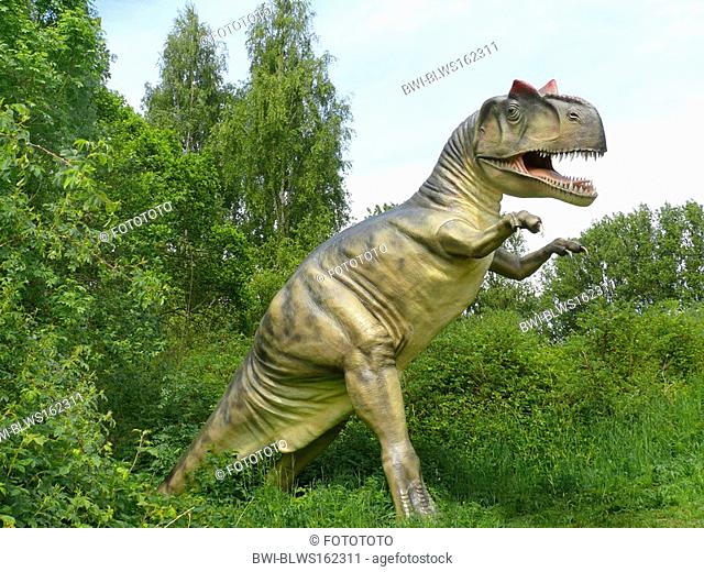 Allosaurus Allosaurus, erect on a clearing