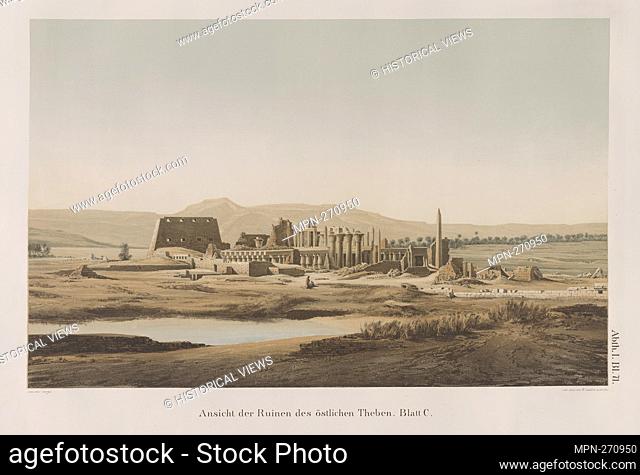 View of the ruins of Eastern Thebes [Thebes]. [Sheet C]. Lepsius, Richard, 1810-1884 (Author) Georgi, Otto (1819-1874) (Collector) Loeillot, W