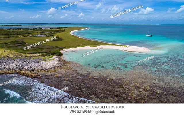 Aerial View, sarky Archipelago Caribbean Los Roques,