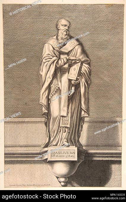 St. Basil the Great. Artist: Conrad Lauwers (Flemish, Antwerp, 1632-ca. 1685); Artist: After Laurent de La Hyre (French, Paris 1606-1656 Paris); Publisher:...
