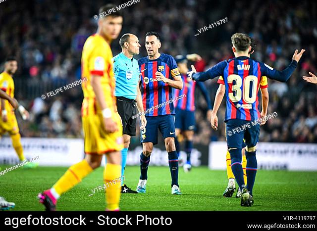Sergio Busquets (FC Barcelona) during a La Liga Santander match between FC Barcelona and Girona FC at Spotify Camp Nou, in Barcelona, Spain on April 10, 2023