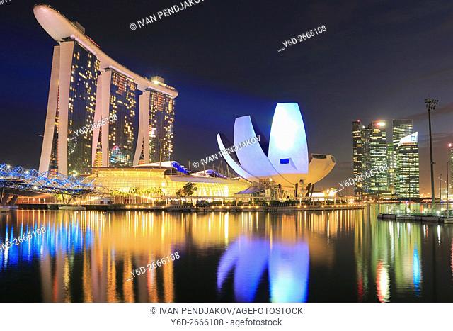 Marina Bay Sands and Art Science Museum at Night, Singapore