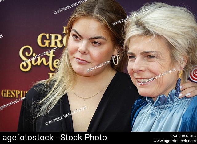 Princess Laurentien of The Netherlands and her daughter Countess Eloise at the red carpet of the Grote Sinterklaas Film premiere at theater Tuschinski in...