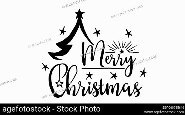 merry christmas logo, designed in chalkboard drawing style, animated footage ideal for the Christmas period, 4k