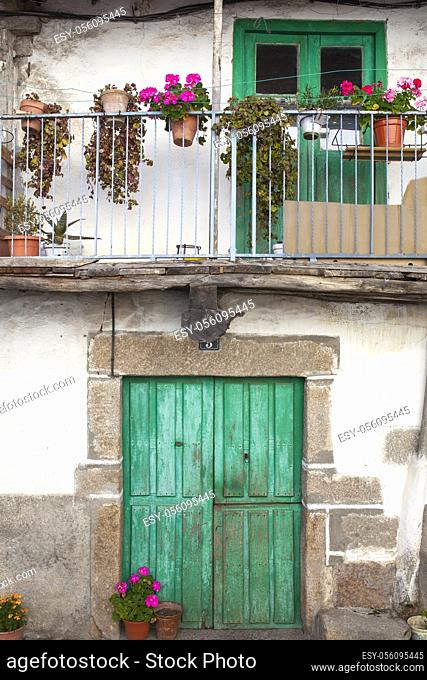 Traditional house at La Garganta village, Ambroz Valley, Caceres, Extremadura, Spain