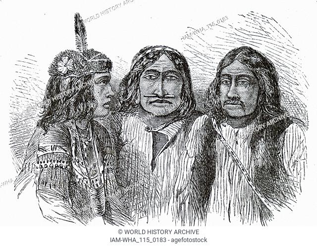 Engraving depicting Gwich'in Indians. The Gwich'in (or Kutchin) are an Athabaskan-speaking First Nations people of Canada and an Alaska Native people