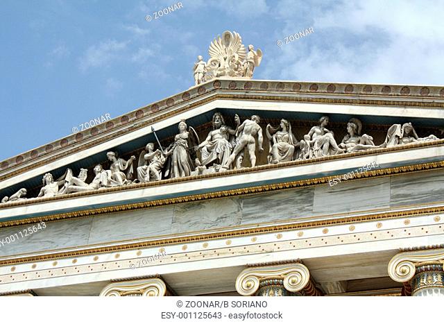 Detail of frieze of Academy of Athens, Greece