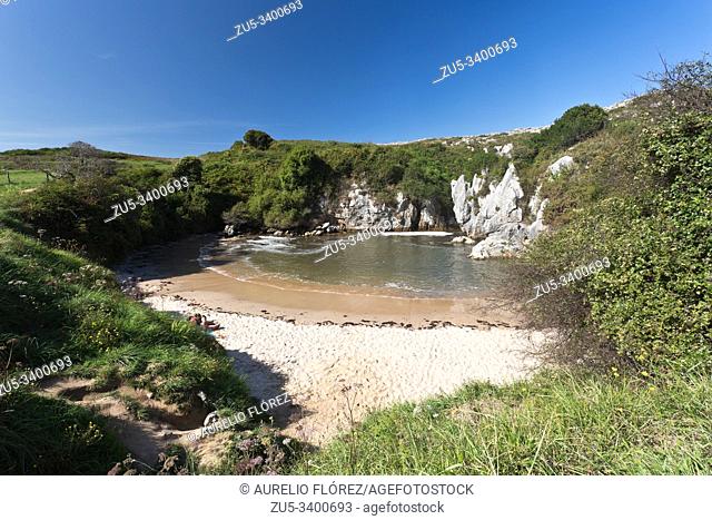 The beach of Gulpiyuri is a small beach located in the municipality of Llanes, north of the town of Naves (Asturias, Spain) It was declared a natural monument...
