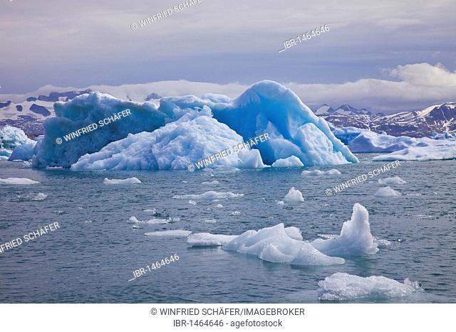 Ice maze in the Sermilik Fjord, Ammassalik district, eastern Greenland, Greenland, Denmark