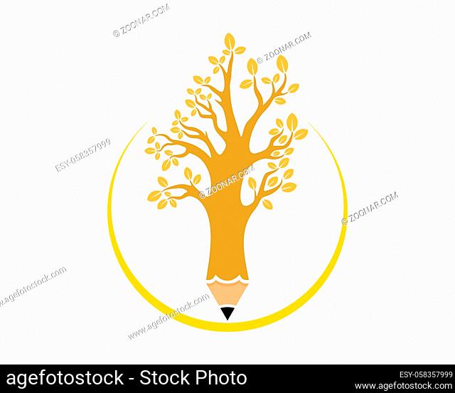 Combination pencil with tree logo