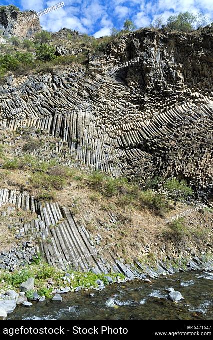 Symphony of Stones, basalt column formation along the Garni Gorge, Kotayk Province, Armenia, Caucasus, Middle East, Asia