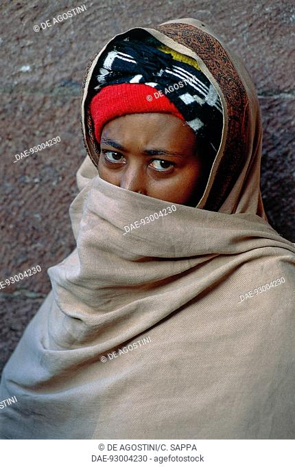 Woman wrapped in a chador, Lalibela, Ethiopia