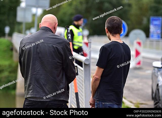 Just detained drivers at Czech-Slovak border crossing Lanzhot-Brodske, on September 29, 2022. Czech Republic reimposes police checks at 27 former border...
