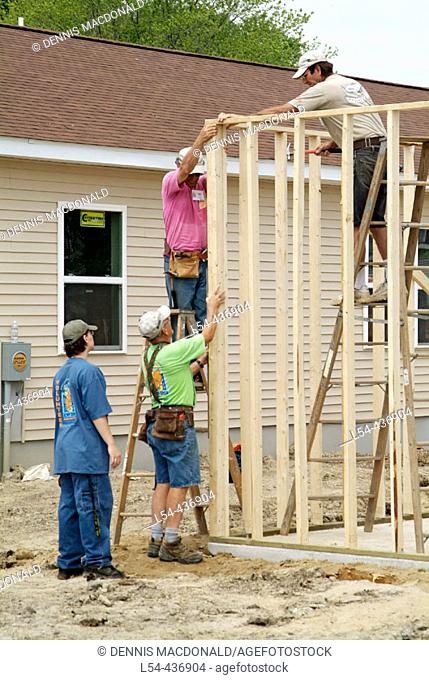 10 new residential homes are constructed by Habitat for Humanity in Port Huron. Michigan, USA